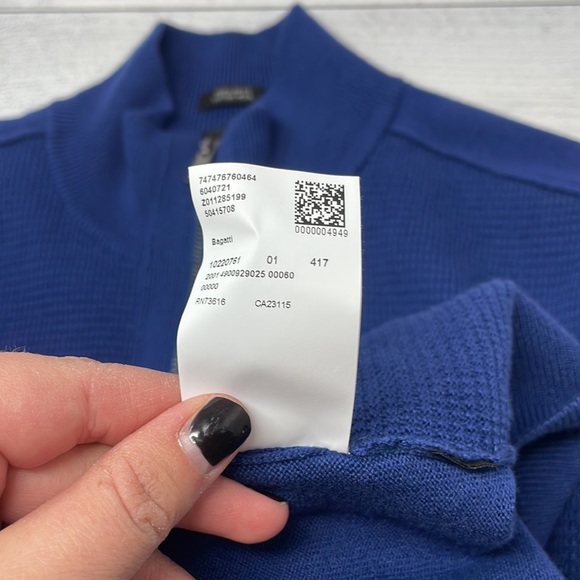 BOSS Hugo Boss Quarter-Zip Wool-Blend Sweater in Dark Blue M O1 - Picture 7 of 7